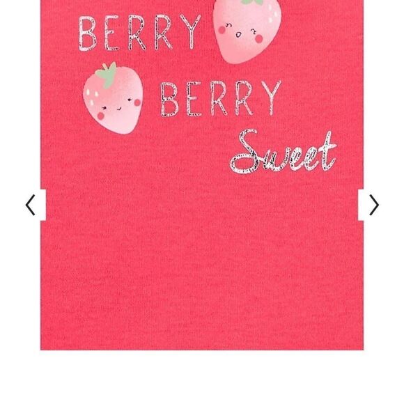 New with tags Carter’s 3 piece strawberry romper matching set - Picture 2 of 3